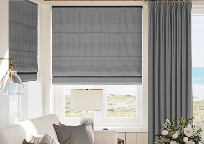 Lucerne Faux Silk, Silver - Twist&Fit Roman Blind - Image 3